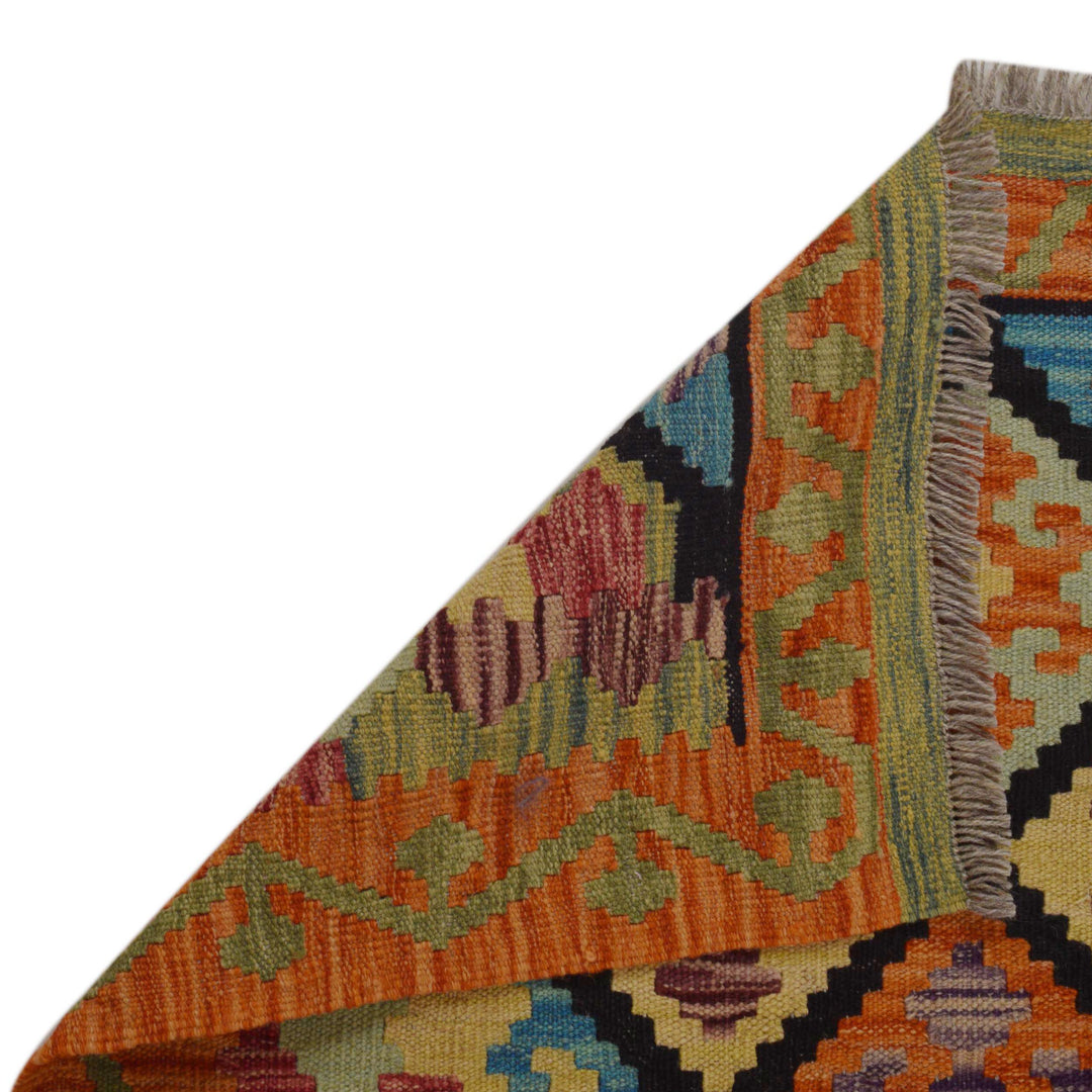 Afghan Kilim Rug 2' 10" x 4' 0" Flat-Weave | No. AL30608