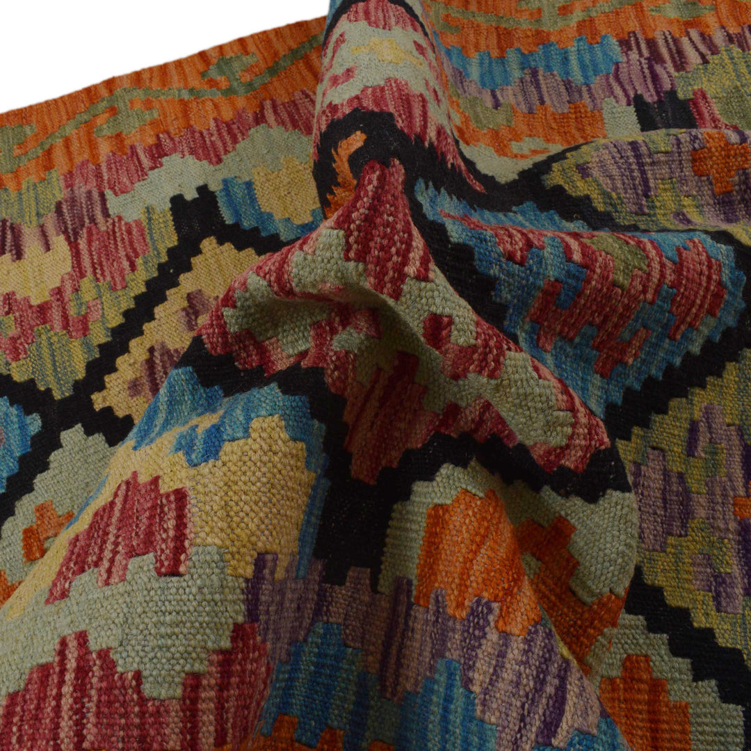 Hand Knotted Afghan Style Kilim 2' 10" x 4' 0" - No. AL30608