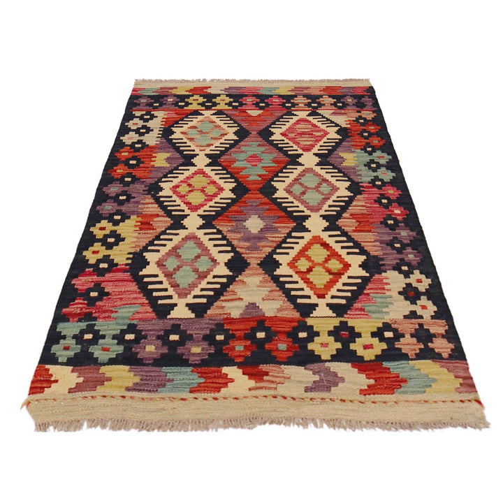 Afghan Kilim Rug 2' 6" x 3' 10" Flat-Weave detail