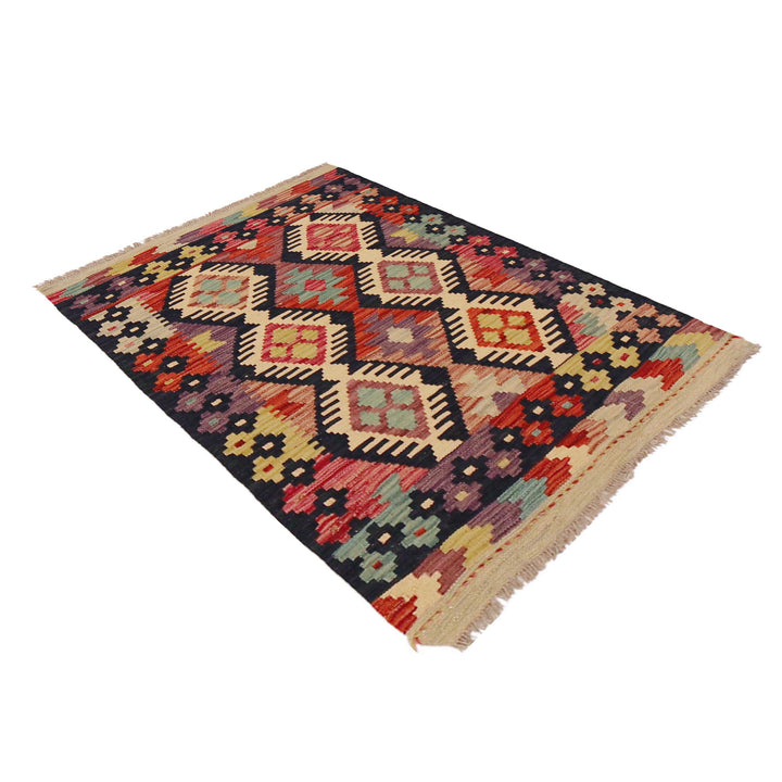 Afghan Kilim Rug 2' 6" x 3' 10" Flat-Weave view