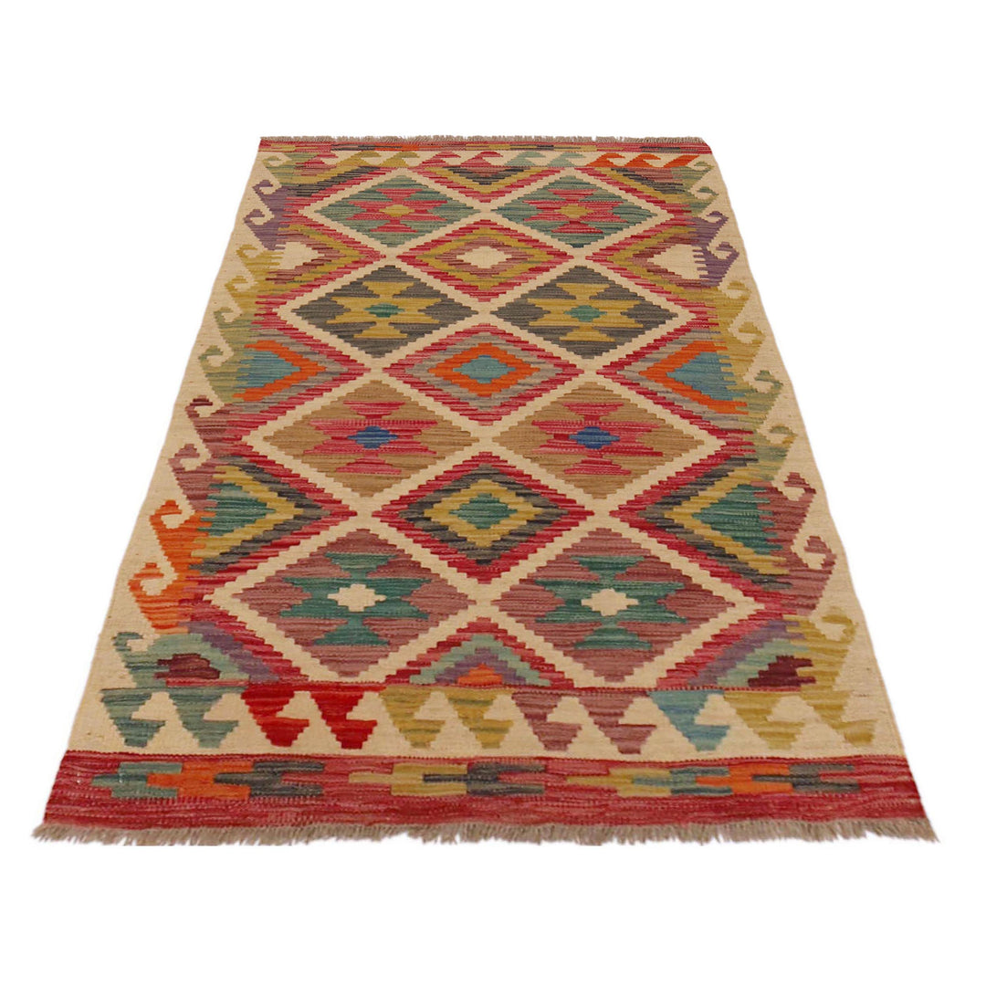 Afghan Kilim Rug 2' 9" x 4' 5" Flat-Weave detail