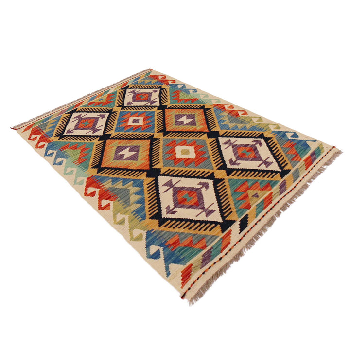 Afghan Vegetable Kilim Rug 2' 10" x 4' 3" Flat-Weave view