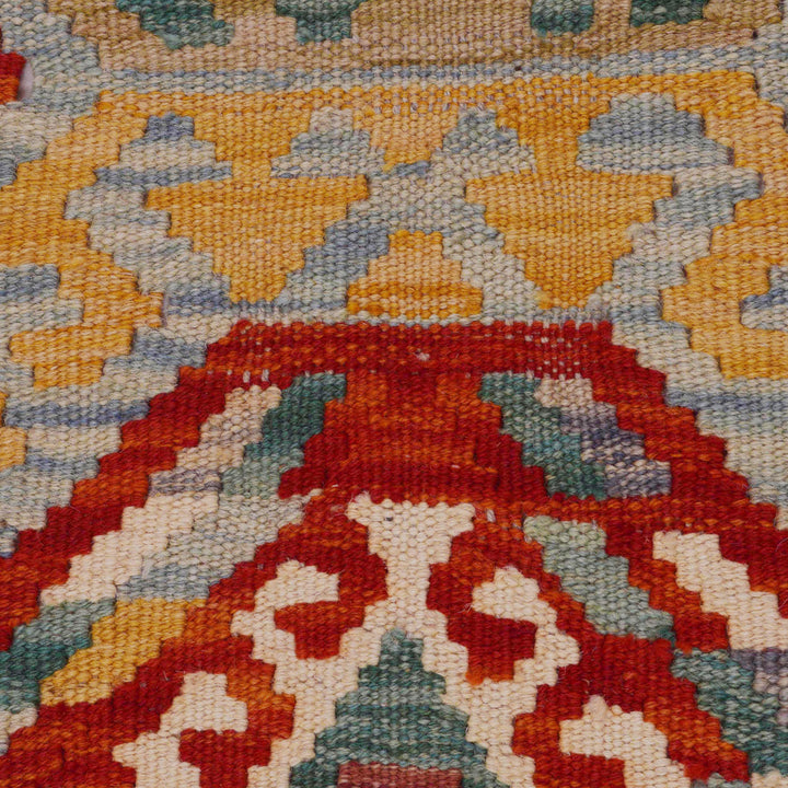 Afghan Kilim Runner 3' 2" x 9' 4" Flat-Weave border