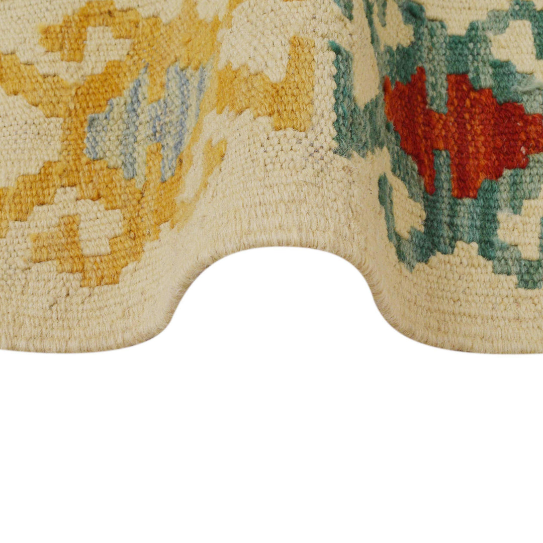 Afghan Kilim Runner 3' 2" x 9' 4" Flat-Weave texture