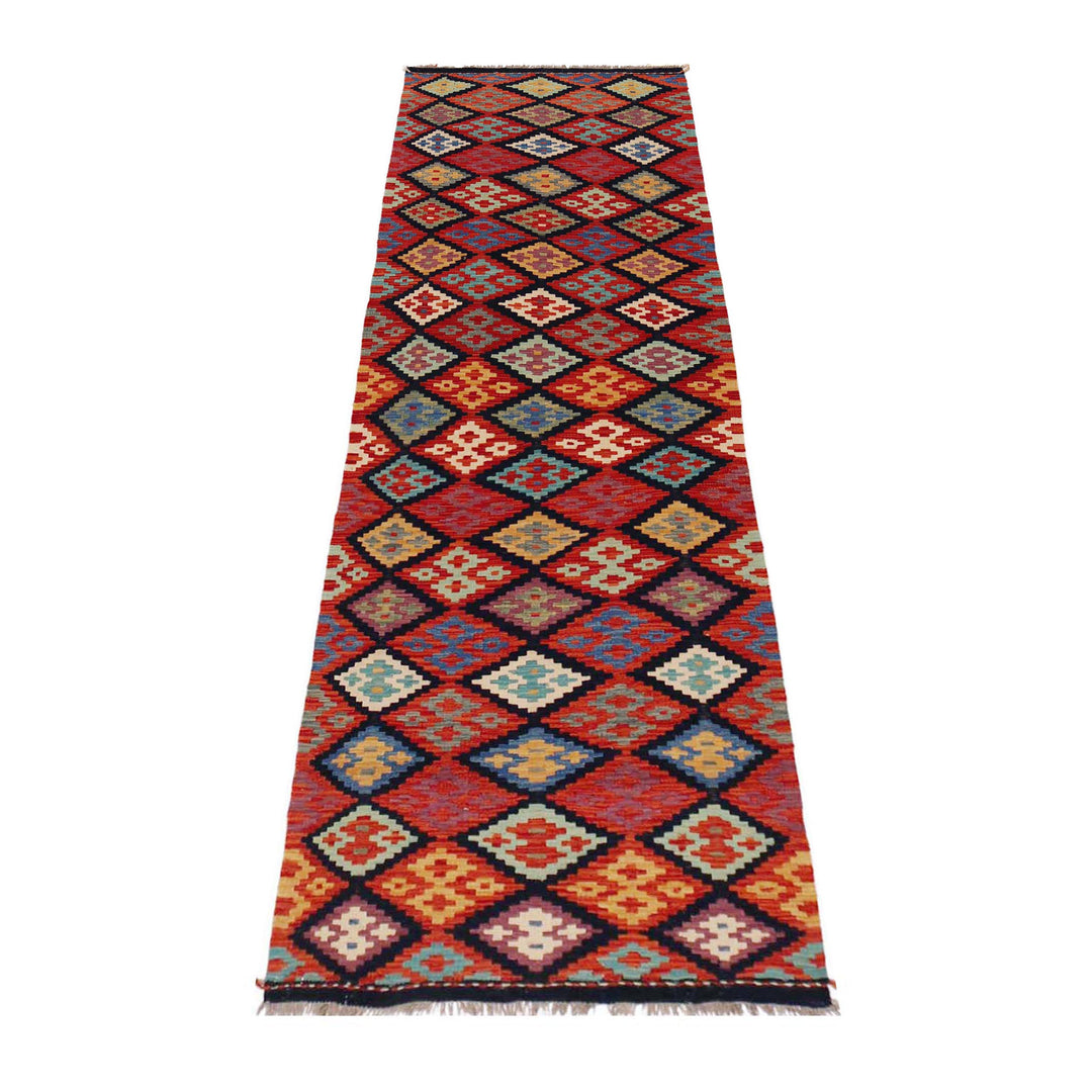 Afghan Kilim Rug 2' 9" x 10' 1" Flat-Weave detail