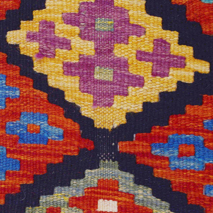 Afghan Kilim Rug 2' 9" x 10' 1" Flat-Weave border
