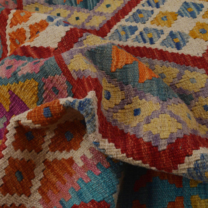 Afghan Kilim Rug 5' 10" x 8' 6" Flat-Weave | No. AL75962