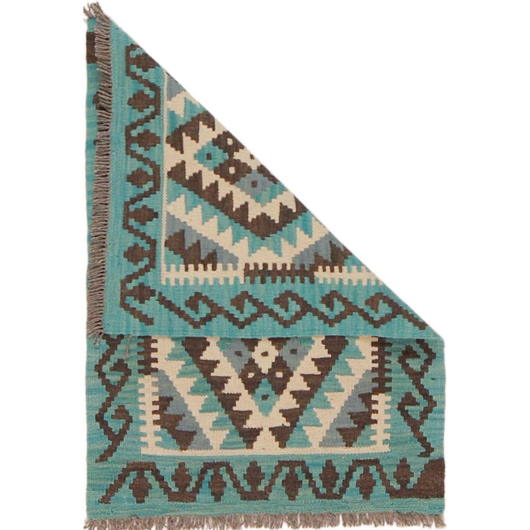 Multi Color ful Flat-Weave Wool Kilim 2' 0" x 2' 11" - No. AL76676