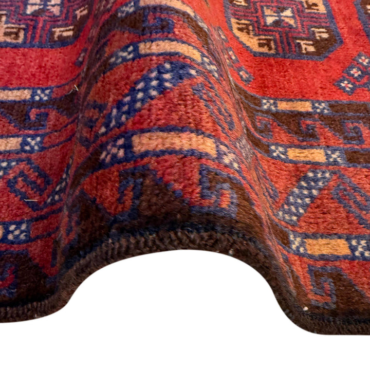 Afghan Baluchi Rug 2' 9" x 4' 8" Hand-Knotted texture