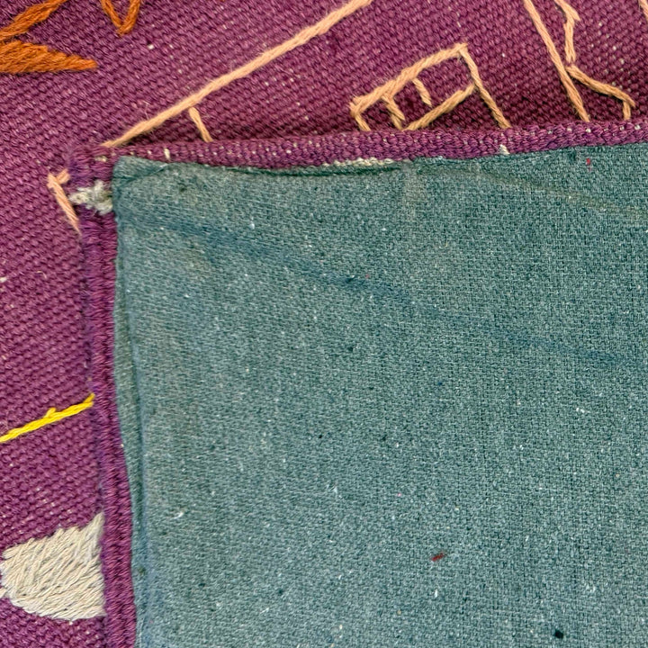 Hand Knotted Embroidery Kelim Runner 2' 7"x 7' 9" - No. AL19709