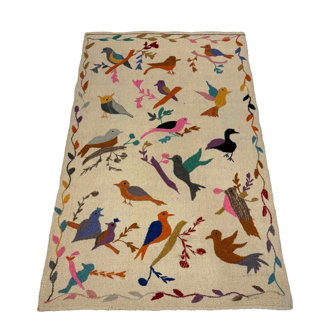 Hand Knotted Embroidery Kelim Runner 2' 6"x 4' 6" - No. AL12959