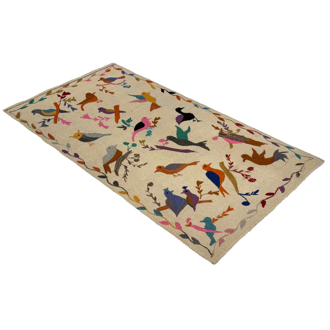 Hand Knotted Embroidery Kelim Runner 2' 6"x 4' 6" - No. AL12959