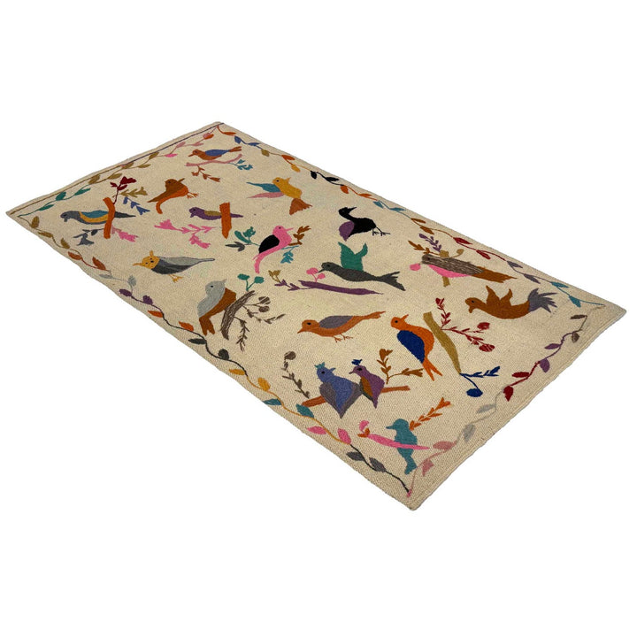 Hand Knotted Embroidery Kelim Runner 2' 6"x 4' 6" - No. AL12959