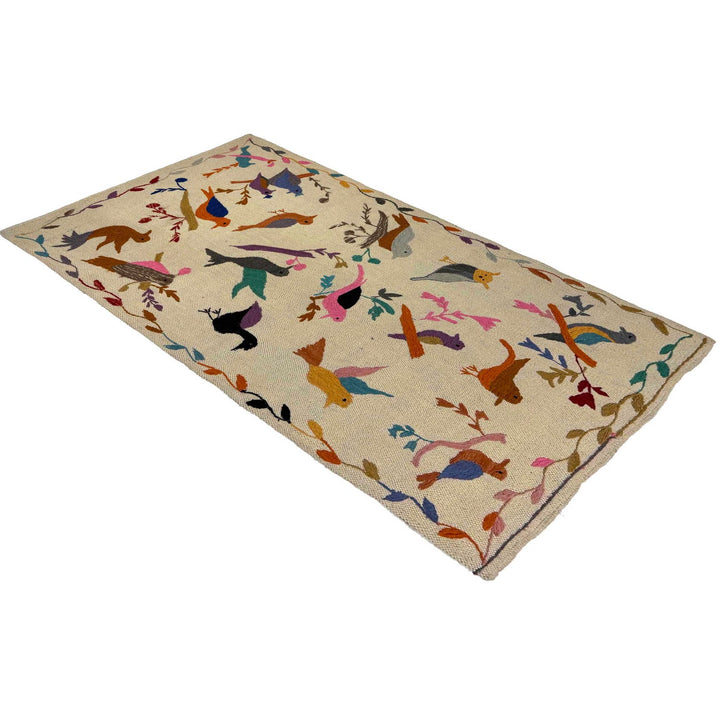 Hand Knotted Embroidery Kelim Runner 2' 6"x 4' 6" - No. AL12959