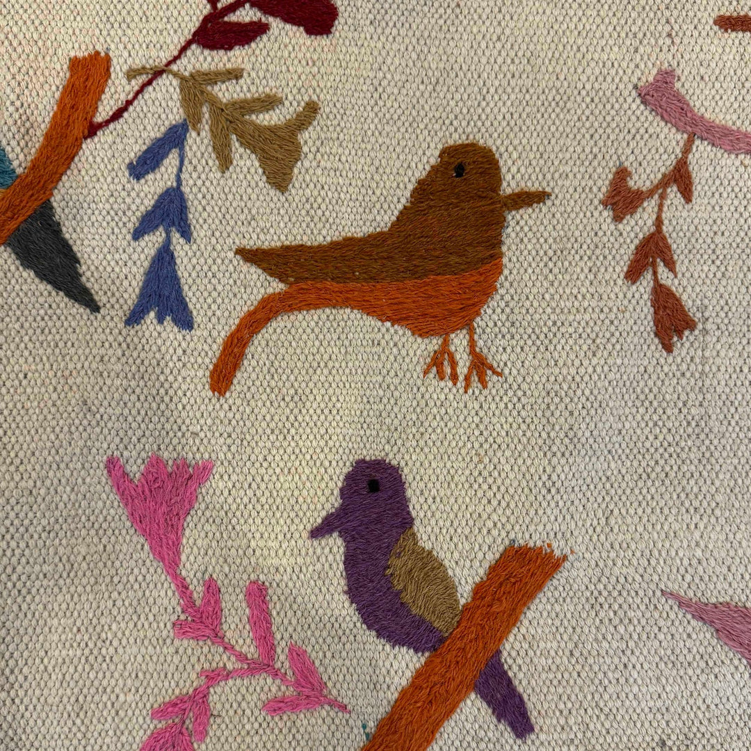 Hand Knotted Embroidery Kelim Runner 2' 6"x 4' 6" - No. AL12959