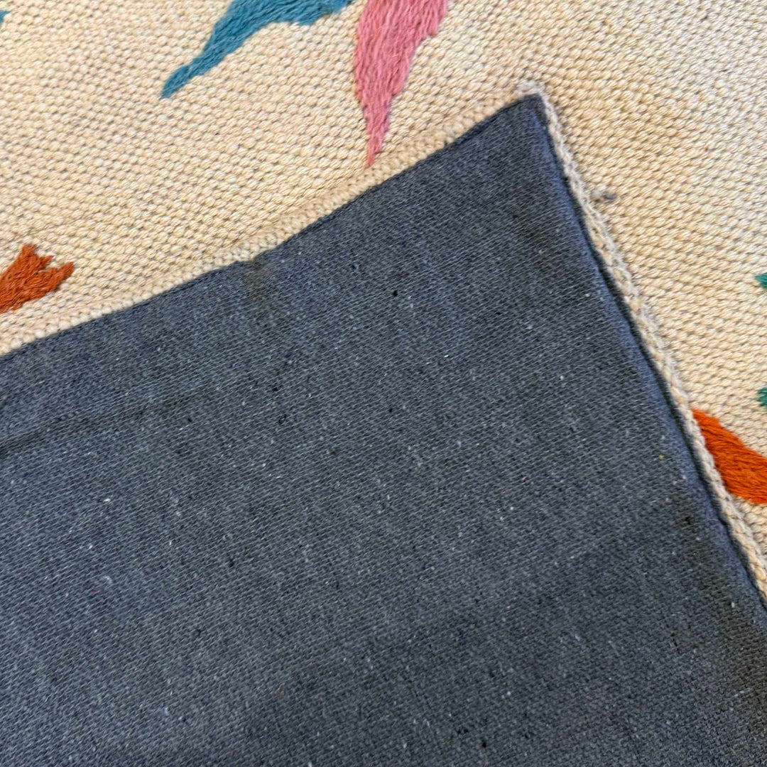 Hand Knotted Embroidery Kelim Runner 2' 6"x 4' 6" - No. AL12959