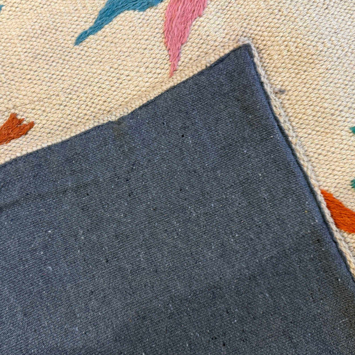 Hand Knotted Embroidery Kelim Runner 2' 6"x 4' 6" - No. AL12959