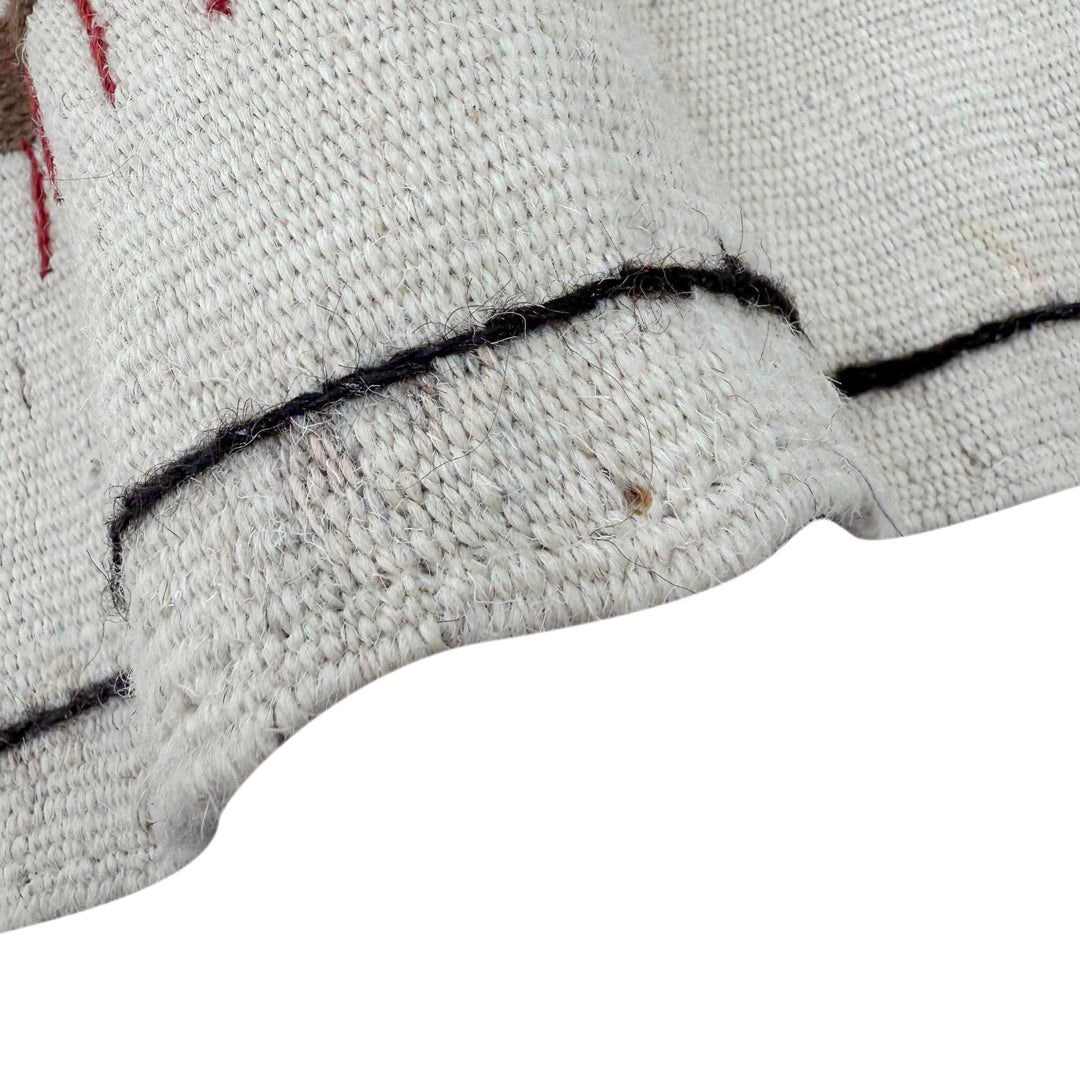 Beige Pakistani Embroidery Kilim Rug 3' 11" x 6' 3" Hand-Knotted | No. AL57249