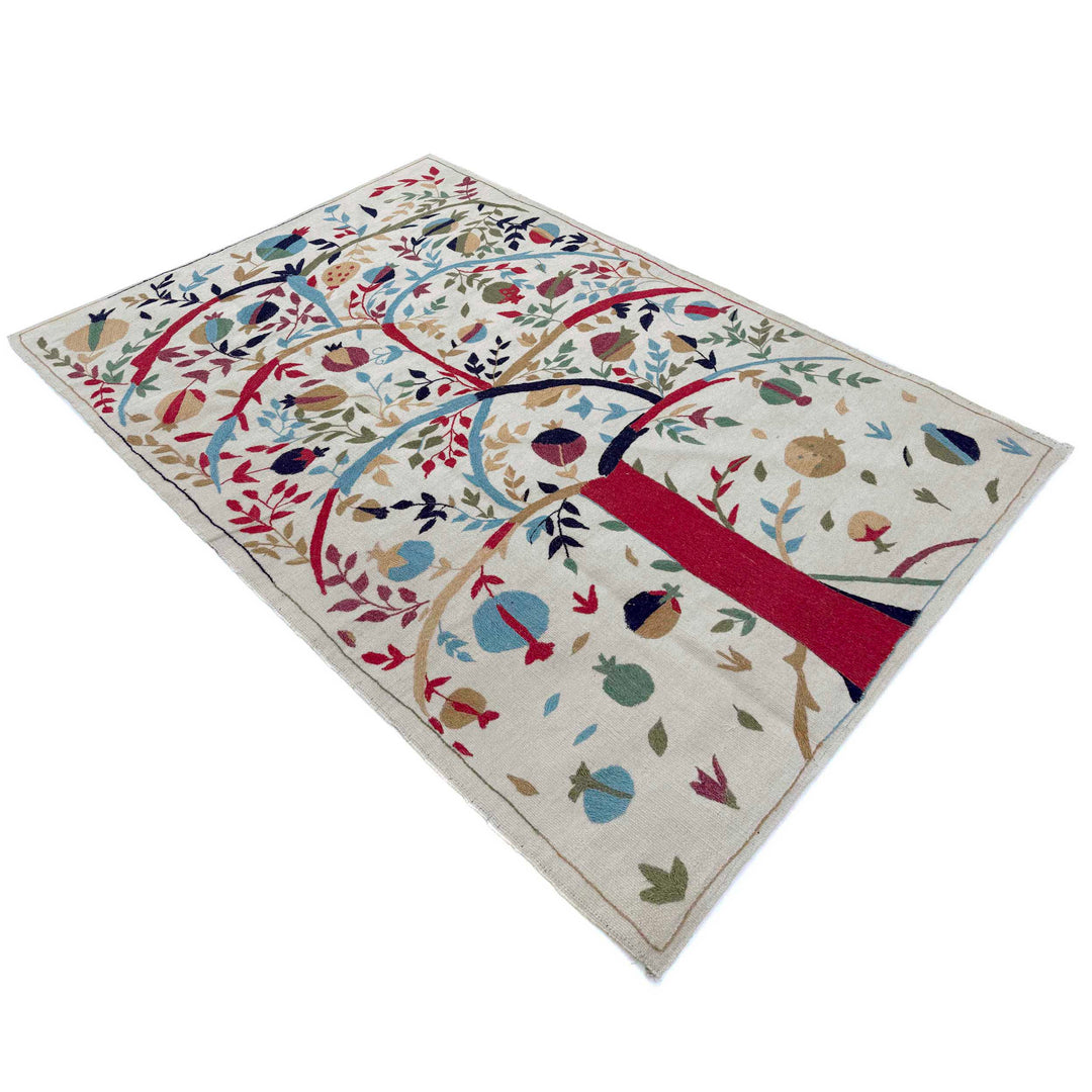 Beige Pakistani Kilim Rug 3' 11" x 6' 3" Flat-Weave | No. AL58904
