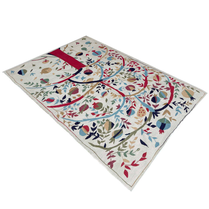 Beige Pakistani Kilim Rug 3' 11" x 6' 3" Flat-Weave | No. AL58904