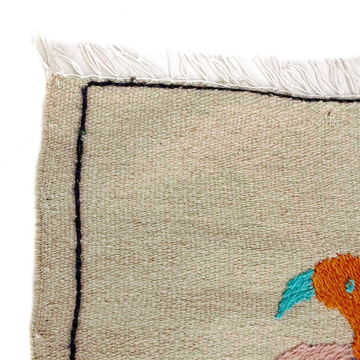 Beige Pakistani Kilim Rug 3'8" x 6'2" Flat-Weave | No. AL35439