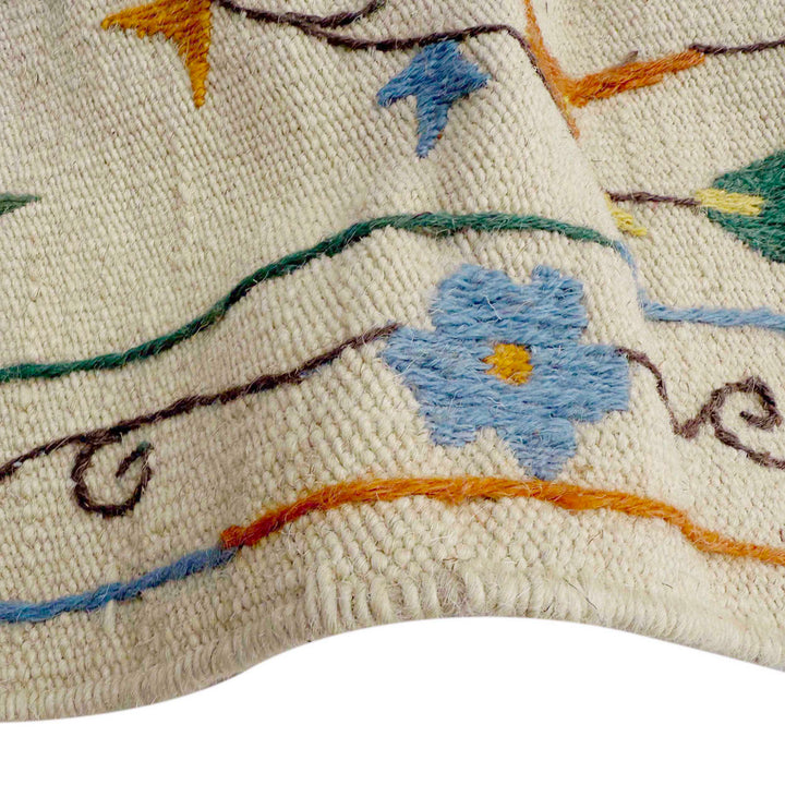 Beige Pakistani Kilim Rug 3' 4" x 6' 7" Flat-Weave field