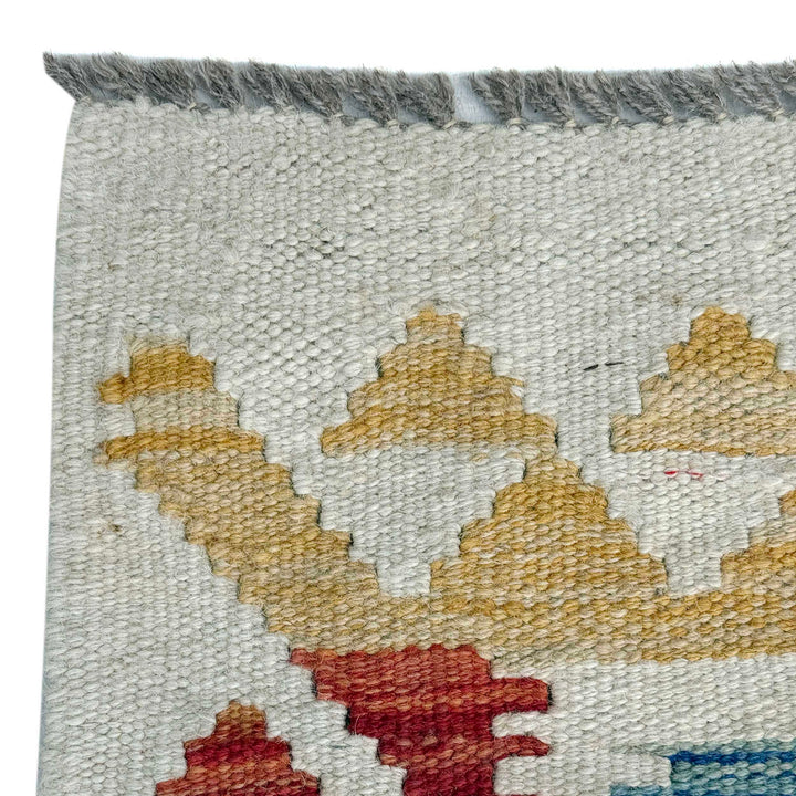 Afghan Vegetable Kilim Rug 9'7" x 12'11" Flat-Weave pattern