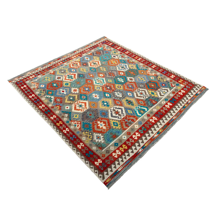 Afghan Vegetable Kilim Rug 8' 6" x 9' 7" Flat-Weave view