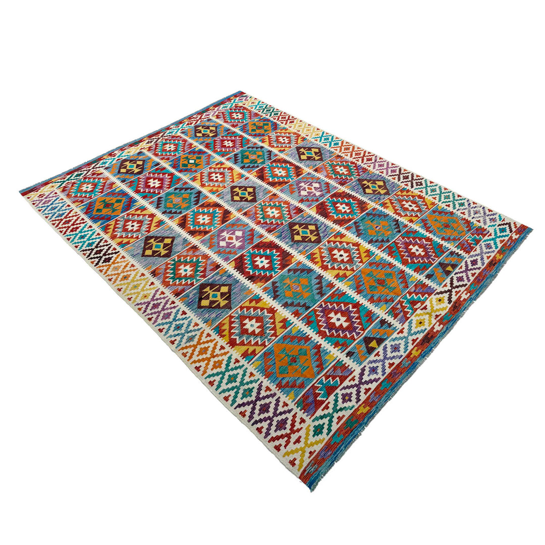 Afghan Vegetable Kilim Rug 8'2" x 11'8" Flat-Weave view