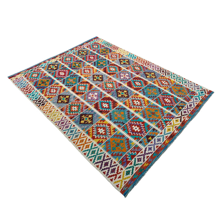 Afghan Vegetable Kilim Rug 8'2" x 11'8" Flat-Weave view