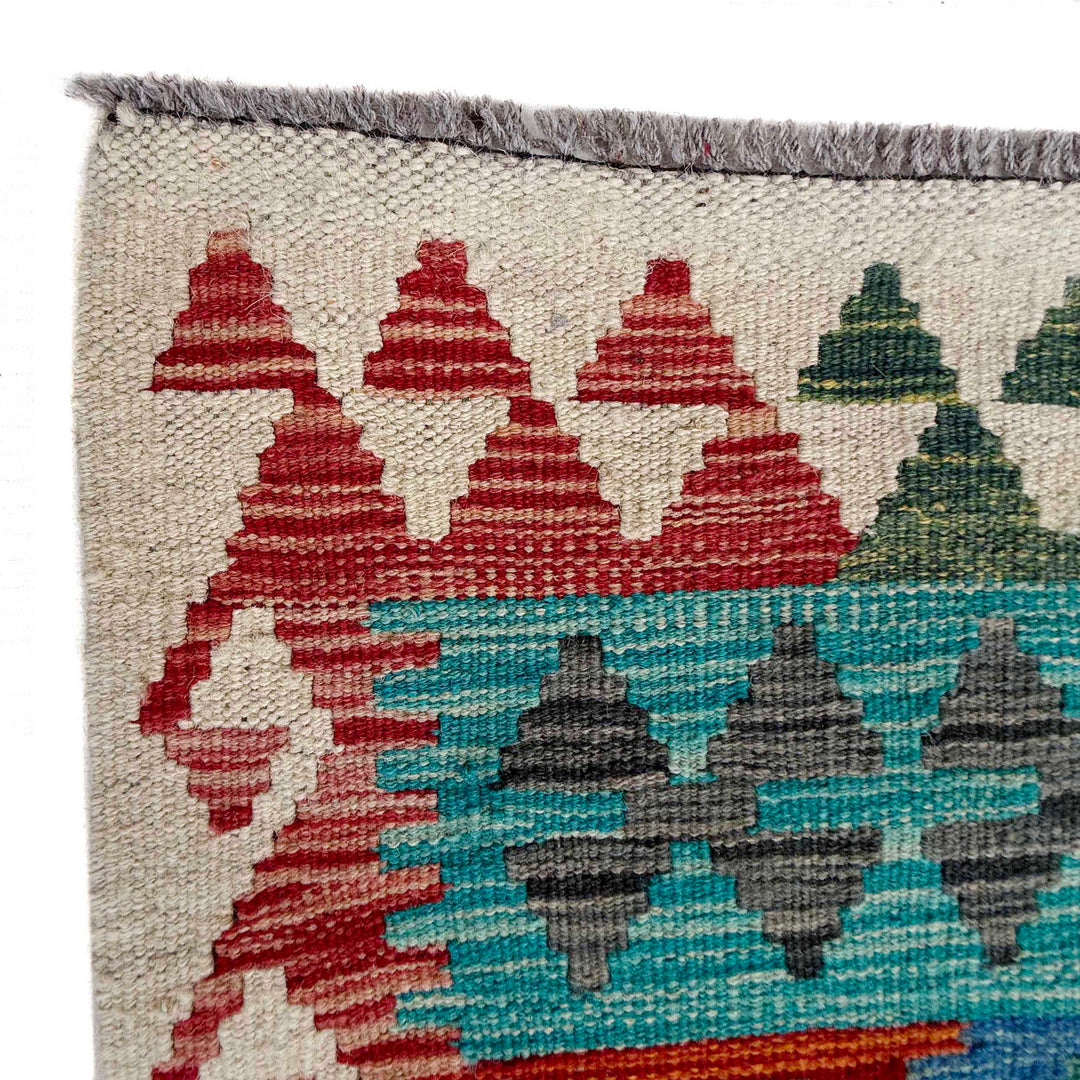 Afghan Vegetable Kilim Rug 8' 10" x 11' 6" Flat-Weave pattern