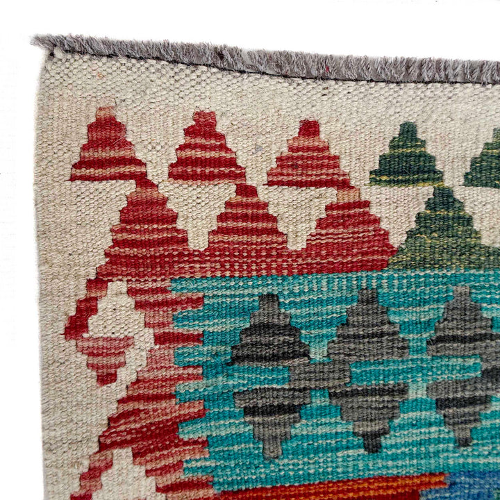 Afghan Vegetable Kilim Rug 8' 10" x 11' 6" Flat-Weave pattern