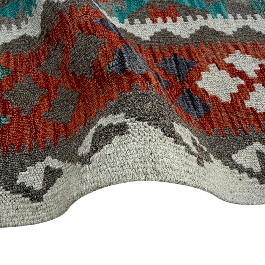 Afghan Vegetable Kilim Rug 8' 4" x 9' 9" Flat-Weave field