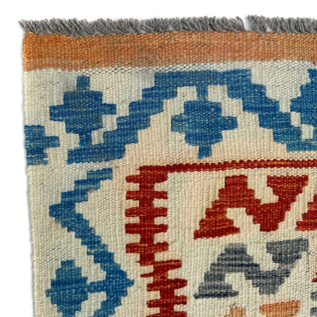 Afghan Vegetable Kilim Rug 8' 2" x 10' 1" Flat-Weave pattern