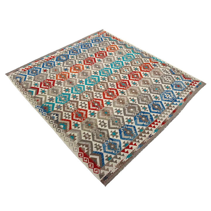 Afghan Vegetable Kilim Rug 8' 2" x 9' 11" Flat-Weave view