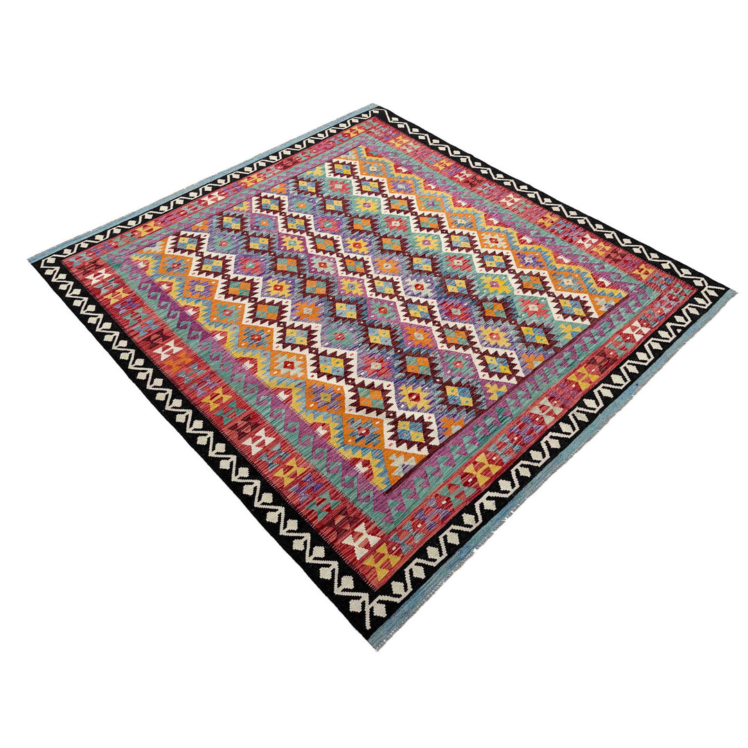 Afghan Vegetable Kilim Rug 8' 4" x 9' 9" Flat-Weave view