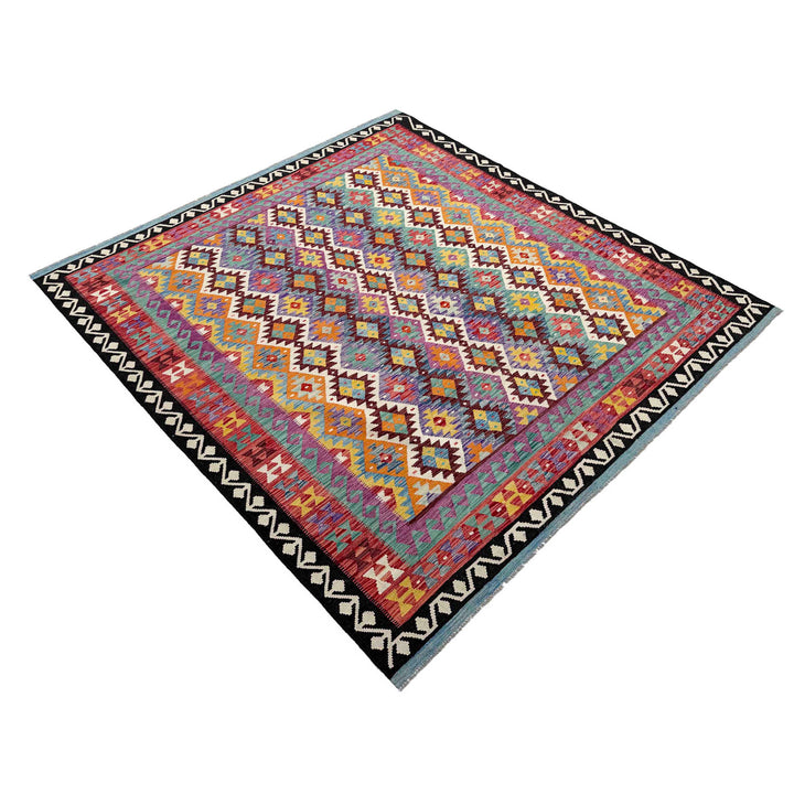 Afghan Vegetable Kilim Rug 8' 4" x 9' 9" Flat-Weave view