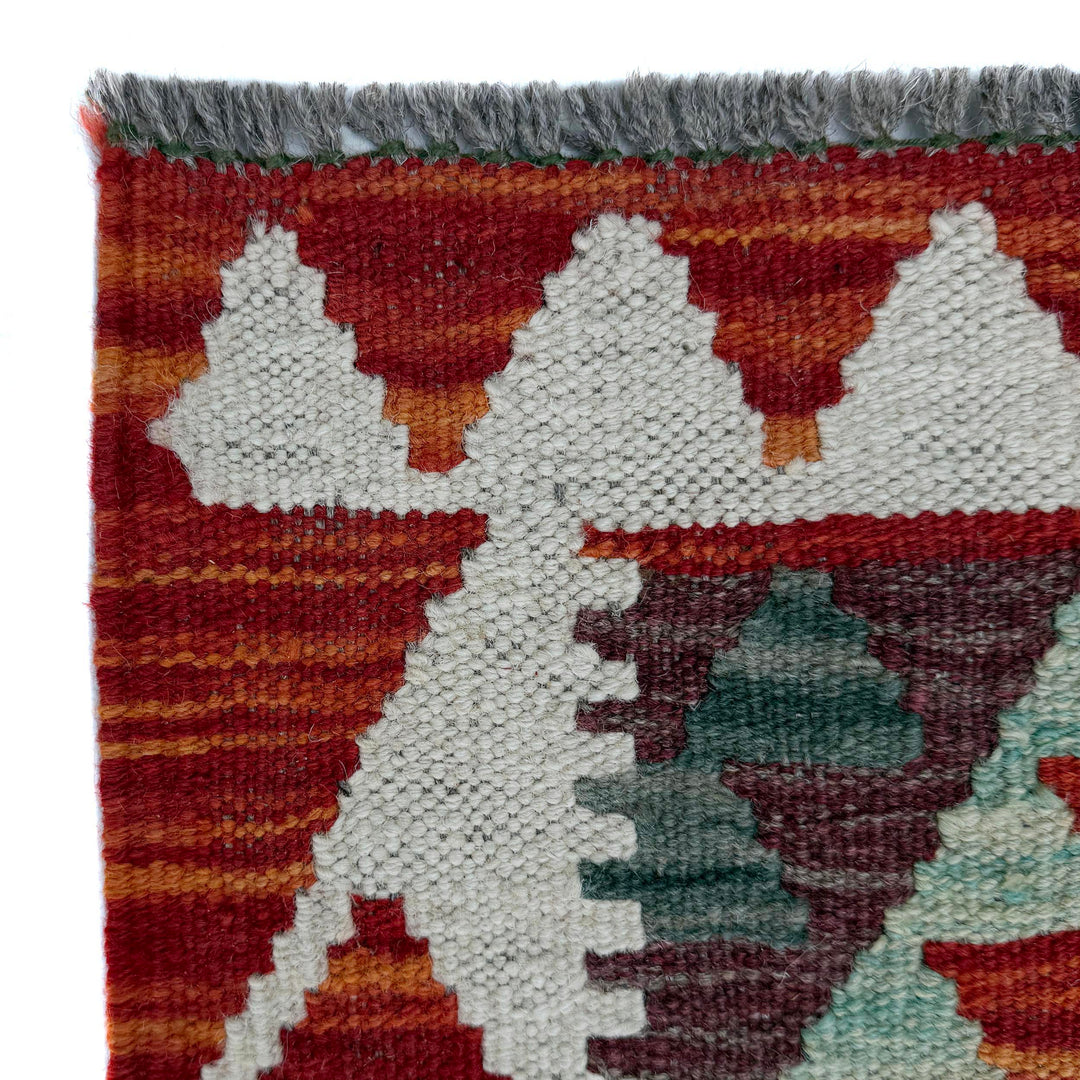 Afghan Vegetable Kilim Rug 2' 9" x 7' 9" Flat-Weave pattern