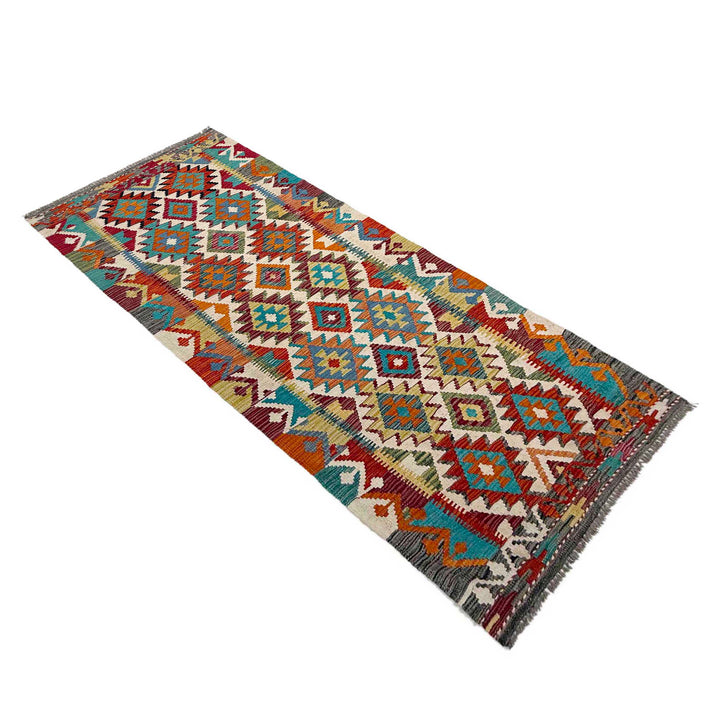 Afghan Vegetable Kilim Rug 2' 8" x 7' 10" Flat-Weave view