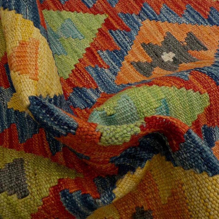 Afghan Vegetable Kilim Rug 3' 0" x 7' 9" Flat-Weave texture