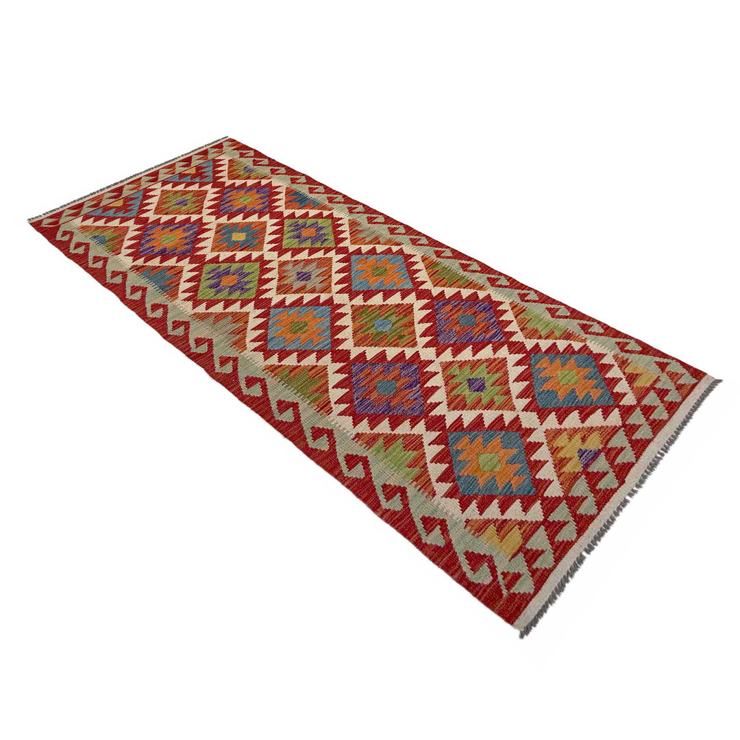 Afghan Vegetable Kilim Rug 2' 11" x 8' 0" Flat-Weave view