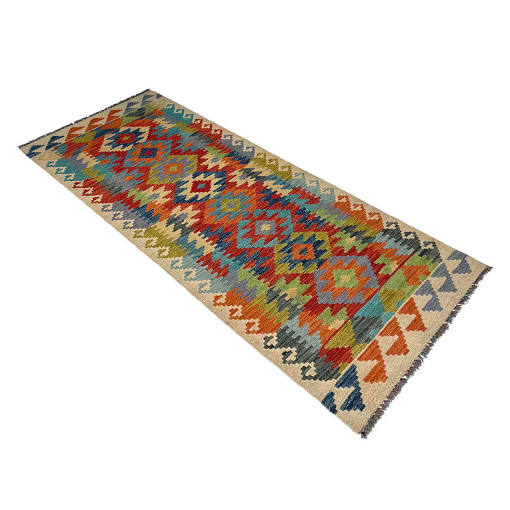 Afghan Vegetable Kilim Rug 2' 9" x 8' 4" Flat-Weave view