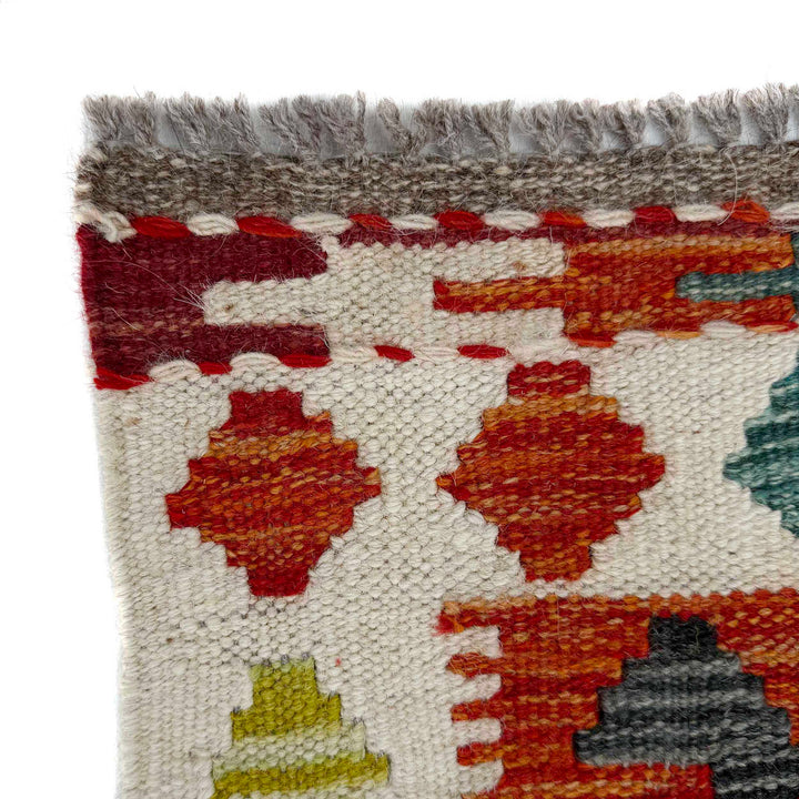 Afghan Vegetable Kilim Rug 2' 7" x 6' 9" Flat-Weave pattern
