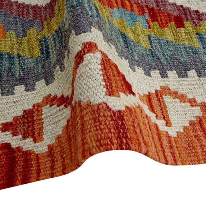 Afghan Vegetable Kilim Rug 2' 6" x 6' 7" Flat-Weave field