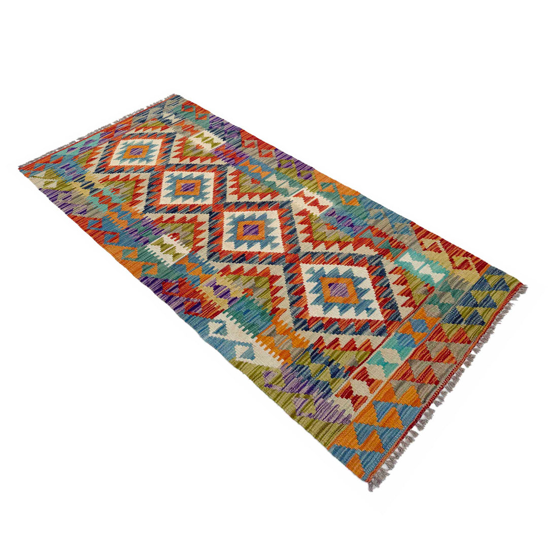 Afghan Vegetable Kilim Rug 2' 8" x 6' 6" Flat-Weave view