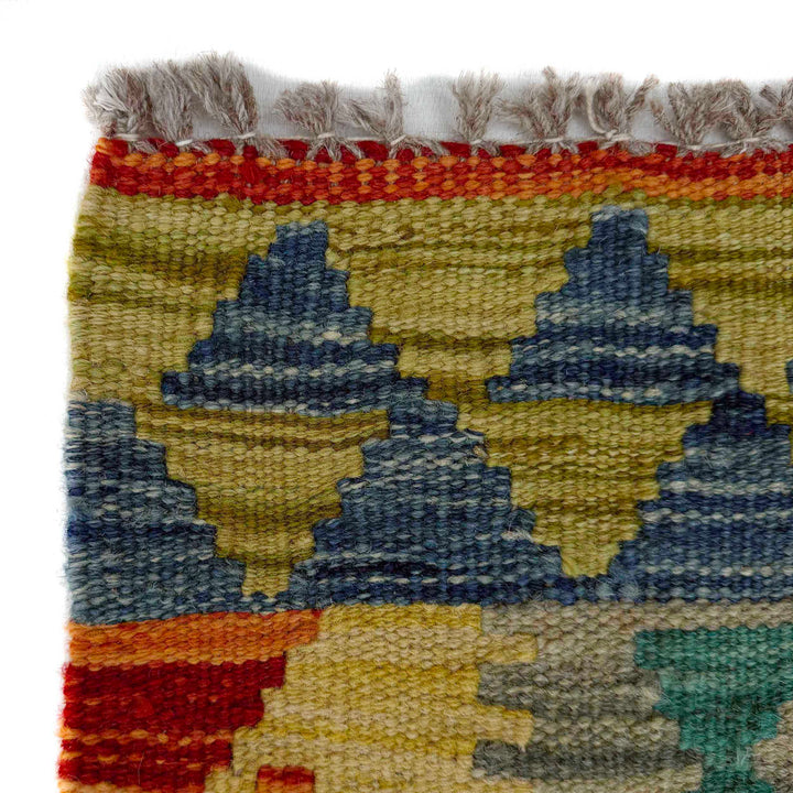 Afghan Vegetable Kilim Rug 2' 8" x 6' 6" Flat-Weave pattern