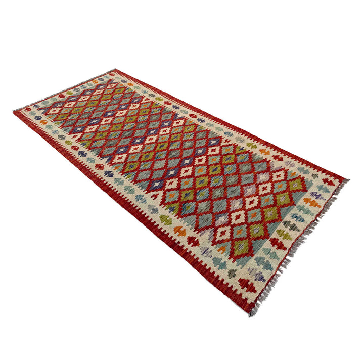 Afghan Vegetable Kilim Rug 2' 7" x 6' 6" Flat-Weave view