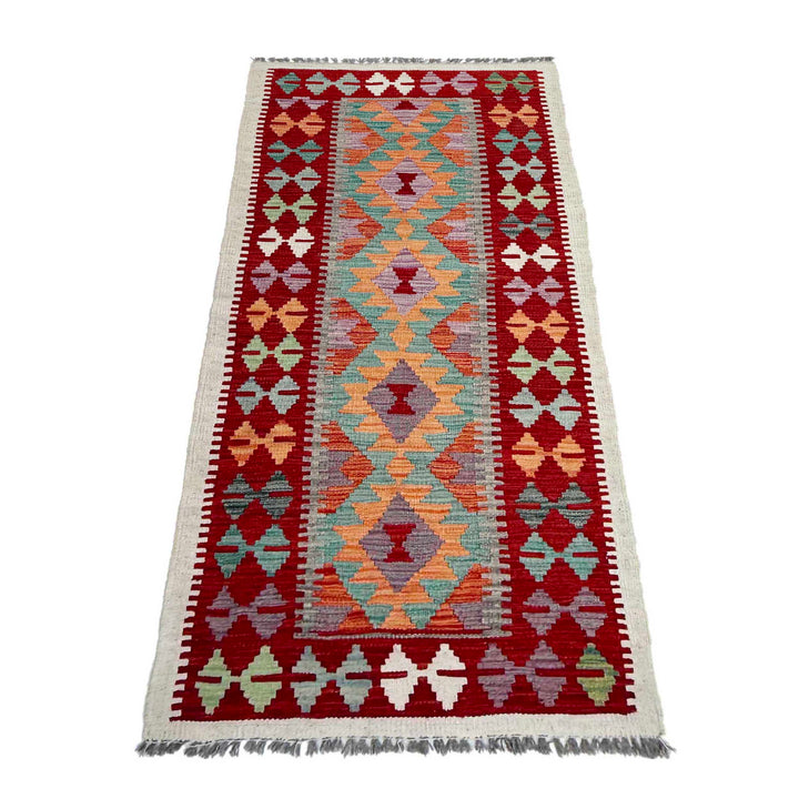 Afghan Vegetable Kilim Rug 2' 6" x 5' 11" Flat-Weave | No. AL41891