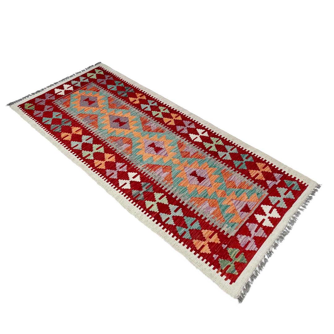 Afghan Vegetable Kilim Rug 2' 6" x 5' 11" Flat-Weave | No. AL41891