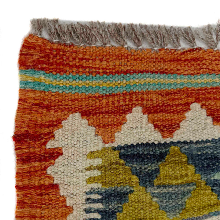 Afghan Vegetable Kilim Rug 2' 9" x 6' 9" Flat-Weave pattern